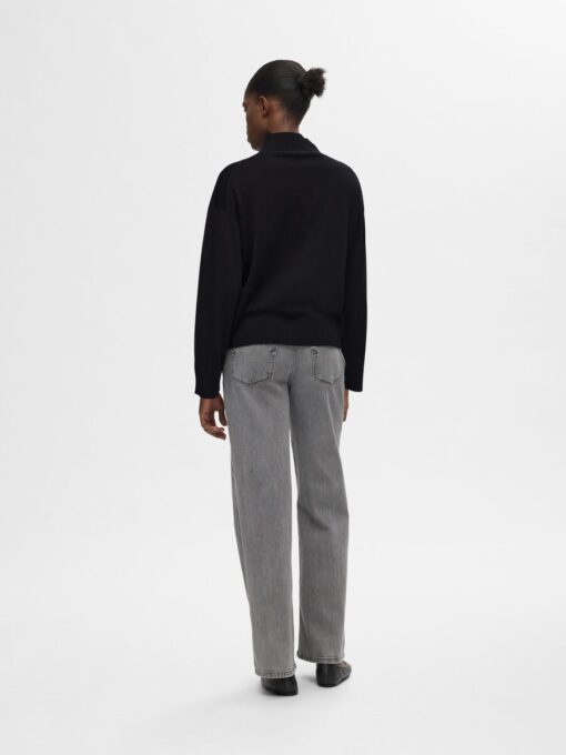 Selected Femme Hella High Neck Knit Black
