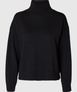 Selected Femme Hella High Neck Knit Black
