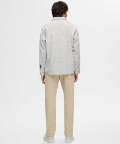 Selected Homme Twill Mix Overshirt Egret