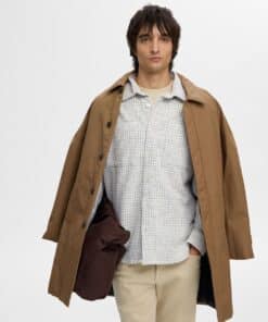Selected Homme Twill Mix Overshirt Egret