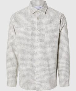 Selected Homme Twill Mix Overshirt Egret