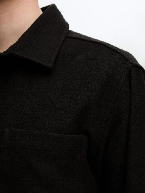 Selected Homme Twill Mix Overshirt Black