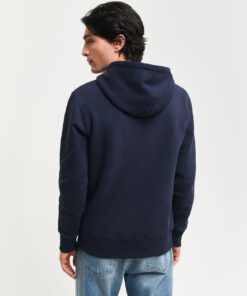 Gant Embossed Full-Zip Hoodie Evening Blue