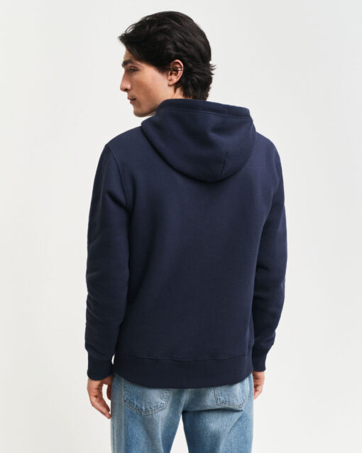 Gant Embossed Full-Zip Hoodie Evening Blue