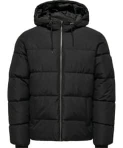 Only & Sons Melvin Life Hood Puffer Jacket Black