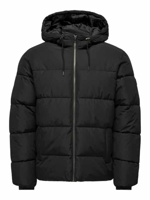 Only & Sons Melvin Life Hood Puffer Jacket Black