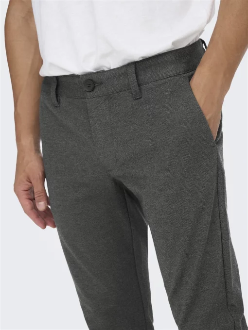 Only & Sons Mark Herringbone Pants Black