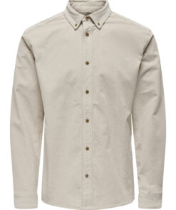 Only & Sons Michael Corduroy Shirt Silver Lining