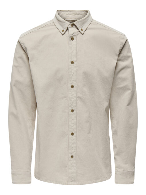 Only & Sons Michael Corduroy Shirt Silver Lining
