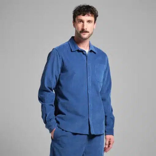 Dedicated Shirt Varberg Corduroy True Blue