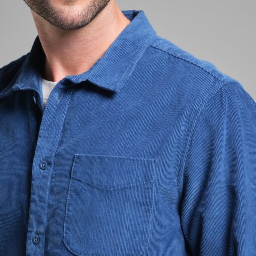 Dedicated Shirt Varberg Corduroy True Blue