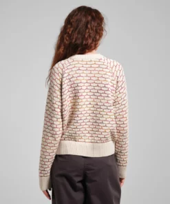 Sweater Husie Honey Comb Vanilla White