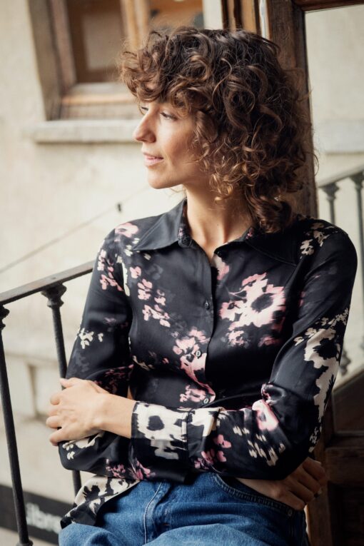 Part Two Lenda Shirt Black Blurred Flower