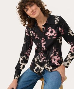 Part Two Lenda Shirt Black Blurred Flower