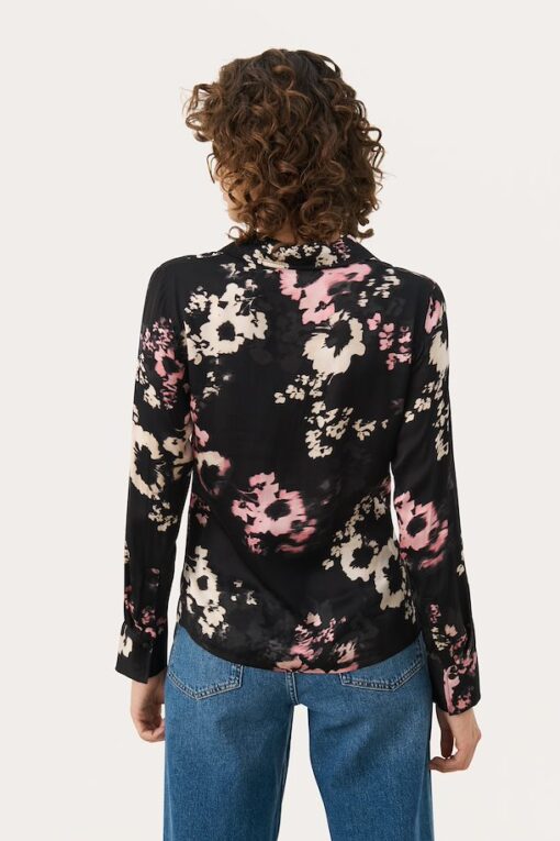 Part Two Lenda Shirt Black Blurred Flower