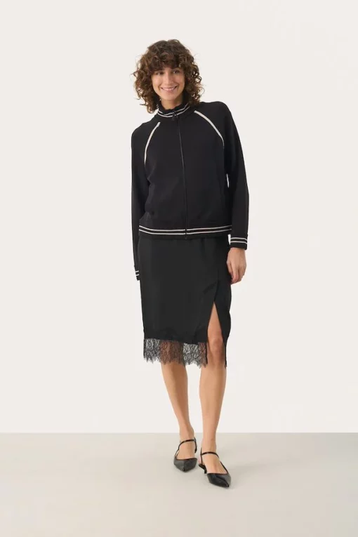 Part Tw Lavinia Sporty Cardigan Black