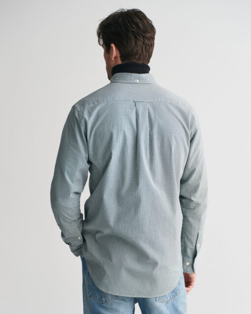 Gant Regular Poplin Gingham Shirt Deep Forest Green
