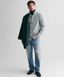 Gant Regular Poplin Gingham Shirt Deep Forest Green