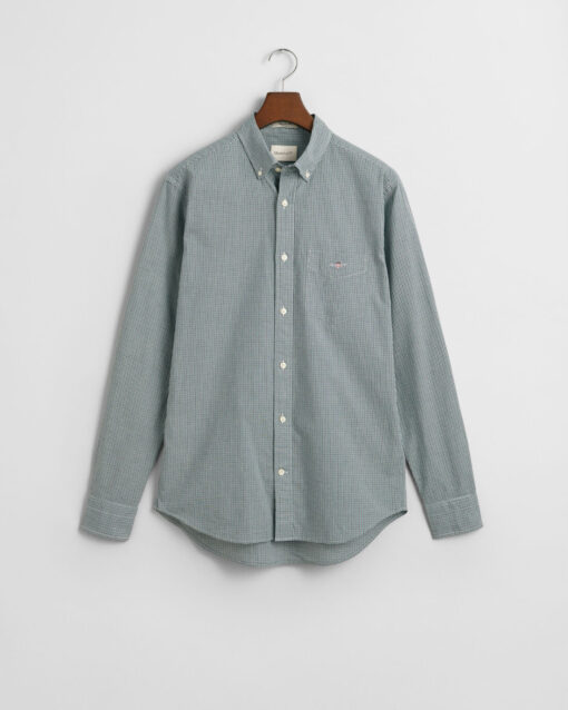 Gant Regular Poplin Gingham Shirt Deep Forest Green
