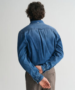 Gant Reg Denim Shirt Mid Blue Worn In