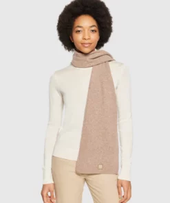 Knowledge Cotton Apparel Rib Knit Wool Scarf Kelp Melange