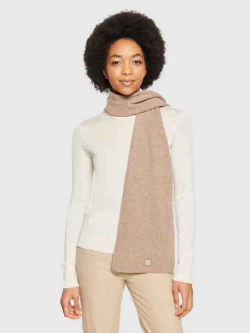 Knowledge Cotton Apparel Rib Knit Wool Scarf Kelp Melange