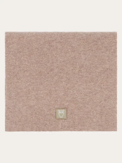 Knowledge Cotton Apparel Rib Knit Wool Scarf Kelp Melange
