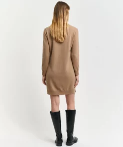 Gant Woman Superfine Lambswool Dress Caramel Beige