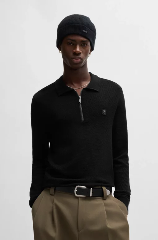 Hugo Sastoon Zip Knit Black