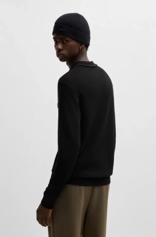 Hugo Sastoon Zip Knit Black