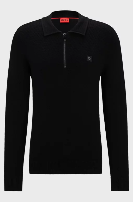 Hugo Sastoon Zip Knit Black