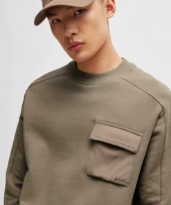 Boss Pocket Cargo Sweatshirt Light Brown