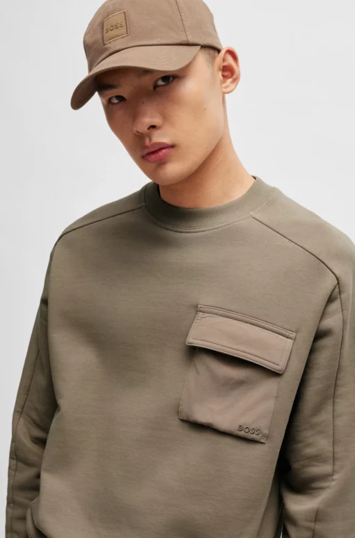 Boss Pocket Cargo Sweatshirt Light Brown