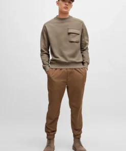 Boss Pocket Cargo Sweatshirt Light Brown