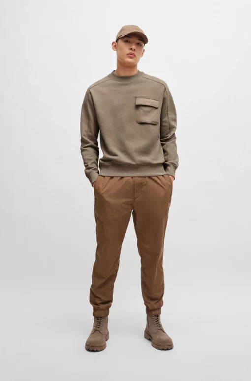 Boss Pocket Cargo Sweatshirt Light Brown
