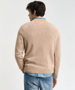 Gant Casual Cotton Sweater Khaki Melange