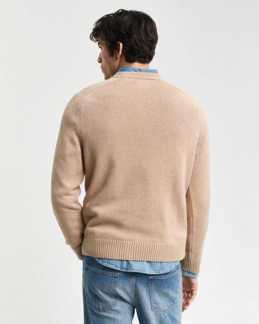 Gant Casual Cotton Sweater Khaki Melange