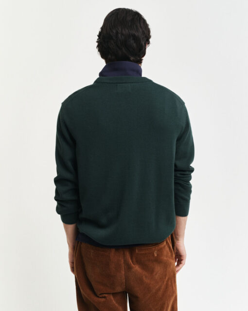 Gant Badge C-Neck Sweater Tartan Green
