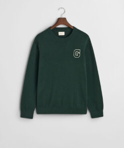 Gant Badge C-Neck Sweater Tartan Green