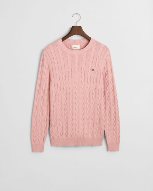 Gant Cotton Cable C-Neck Dusty Pink