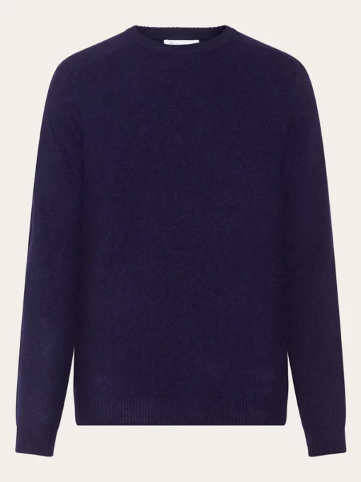 Knowledge Cotton Apparel Lambswool Knit Total Eclipse