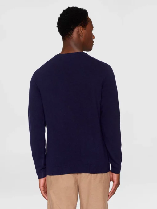 Knowledge Cotton Apparel Lambswool Knit Total Eclipse
