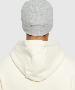 Knowledge Cotton Apparel Leaf Organic Wool Beanie Grey Melange