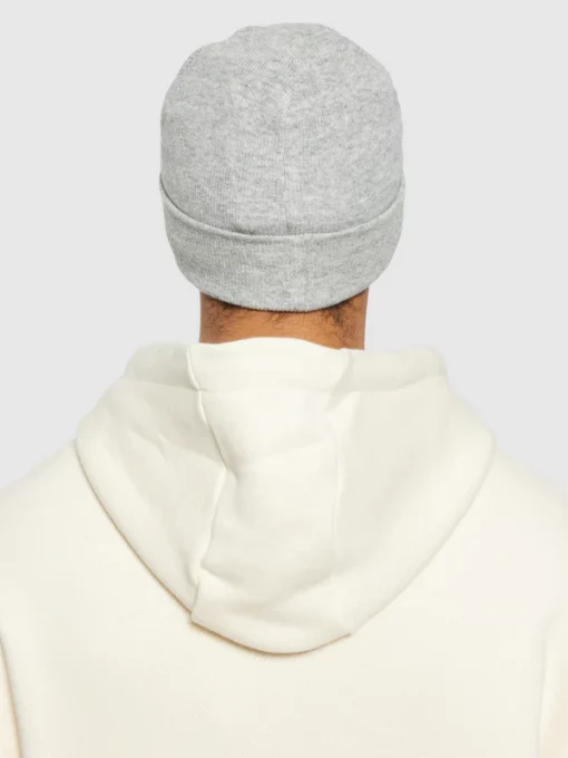 Knowledge Cotton Apparel Leaf Organic Wool Beanie Grey Melange