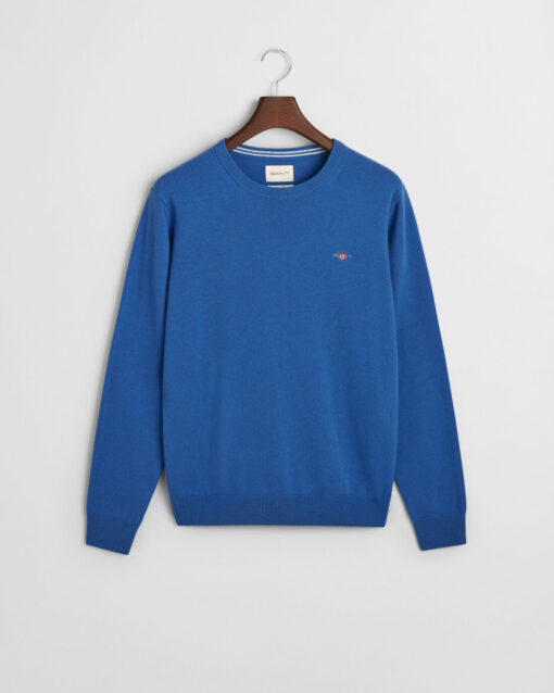 Gant Superfine Lambswool Crew Neck Jumper Rich Blue