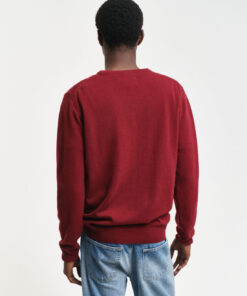Gant Superfine Lambswool Crew Neck Jumper Plumped Red