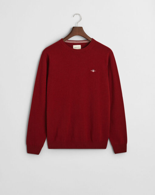 Gant Superfine Lambswool Crew Neck Jumper Plumped Red