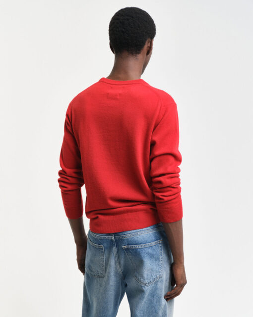 Gant Superfine Lambswool Crew Neck Jumper Bright Red
