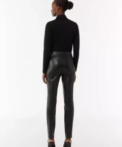 Comma, Faux Leather Trousers Black