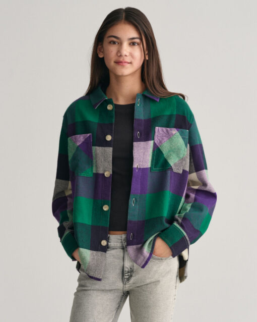 Gant Teens Unisex Fit Shield Overshirt Pansy Purple